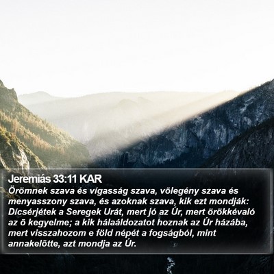 Jeremiás 33:11 KAR Bible Verse Image