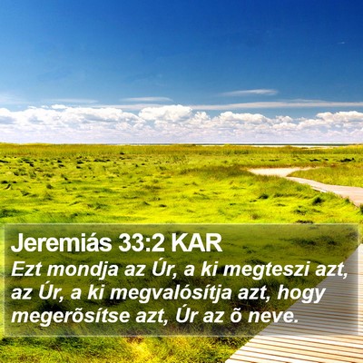 Jeremiás 33:2 KAR Bible Verse Image