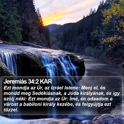 Jeremiás 34:2 KAR Bible Verse Image