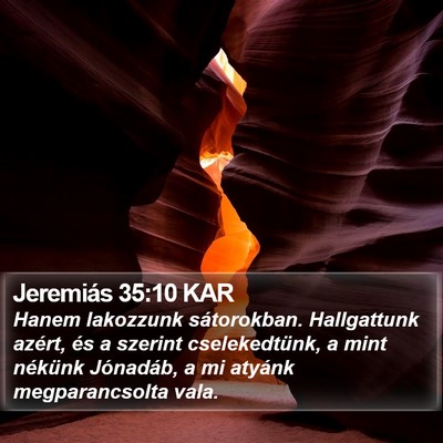 Jeremiás 35:10 KAR Bible Verse Image