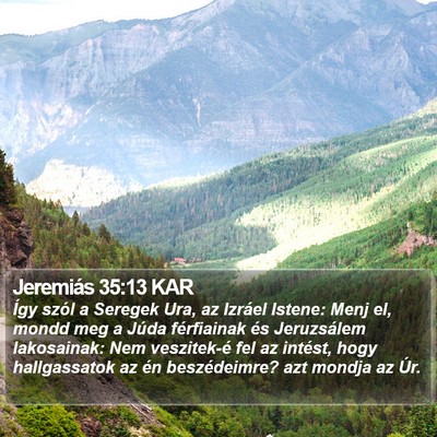 Jeremiás 35:13 KAR Bible Verse Image