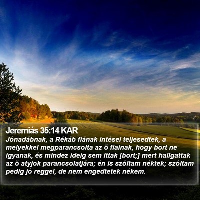 Jeremiás 35:14 KAR Bible Verse Image