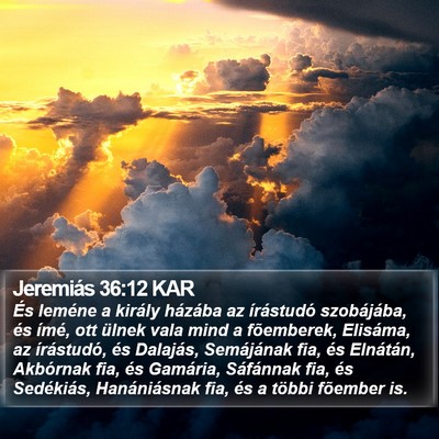 Jeremiás 36:12 KAR Bible Verse Image