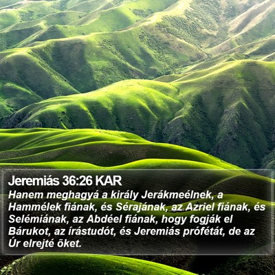 Jeremiás 36:26 KAR Bible Verse Image