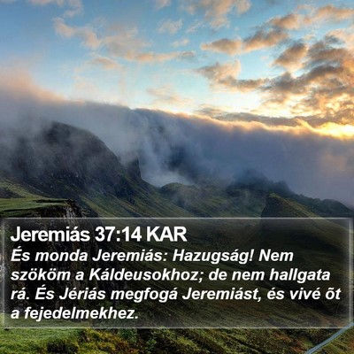 Jeremiás 37:14 KAR Bible Verse Image