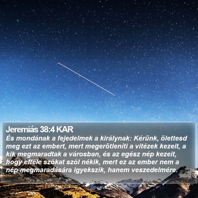 Jeremiás 38:4 KAR Bible Verse Image