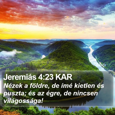 Jeremiás 4:23 KAR Bible Verse Image