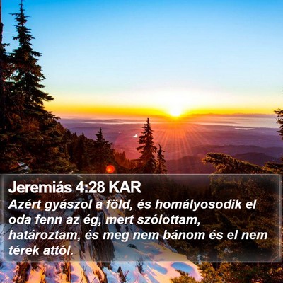 Jeremiás 4:28 KAR Bible Verse Image