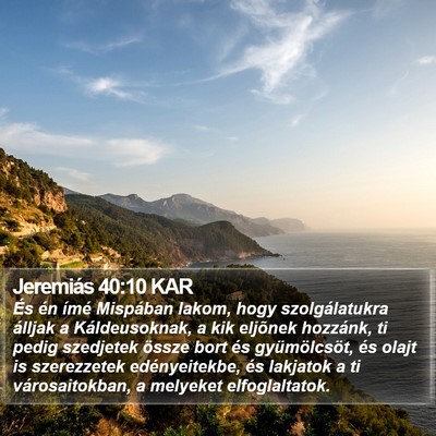 Jeremiás 40:10 KAR Bible Verse Image