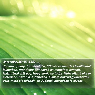 Jeremiás 40:15 KAR Bible Verse Image