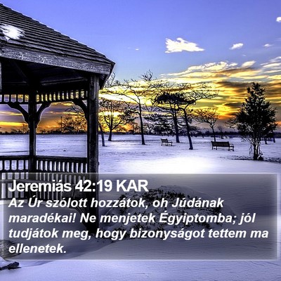 Jeremiás 42:19 KAR Bible Verse Image