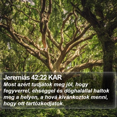 Jeremiás 42:22 KAR Bible Verse Image