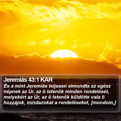 Jeremiás 43:1 KAR Bible Verse Image