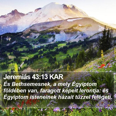 Jeremiás 43:13 KAR Bible Verse Image