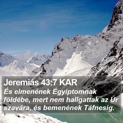 Jeremiás 43:7 KAR Bible Verse Image