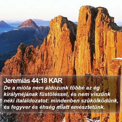 Jeremiás 44:18 KAR Bible Verse Image