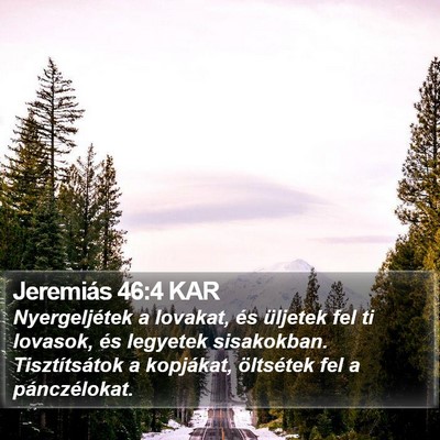 Jeremiás 46:4 KAR Bible Verse Image