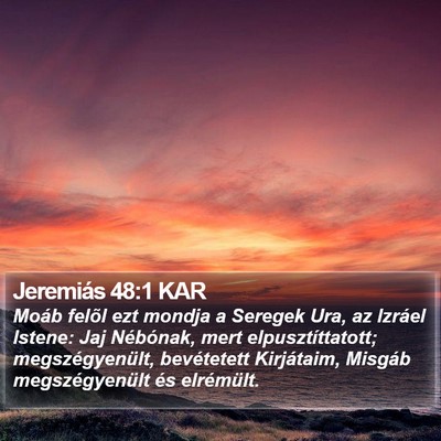 Jeremiás 48:1 KAR Bible Verse Image