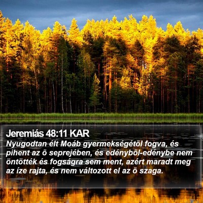 Jeremiás 48:11 KAR Bible Verse Image
