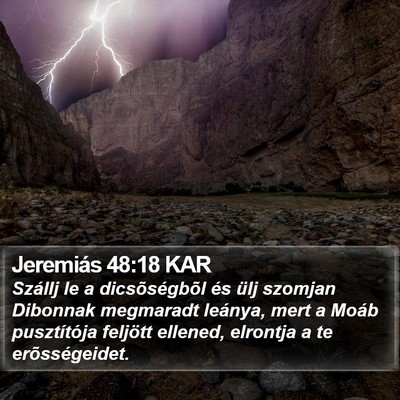 Jeremiás 48:18 KAR Bible Verse Image