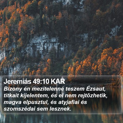 Jeremiás 49:10 KAR Bible Verse Image