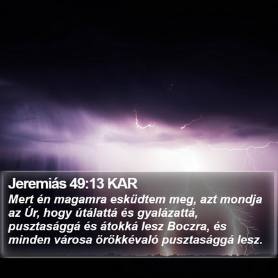 Jeremiás 49:13 KAR Bible Verse Image