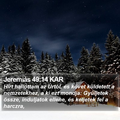 Jeremiás 49:14 KAR Bible Verse Image