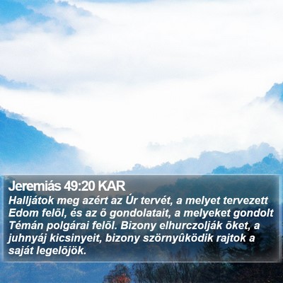 Jeremiás 49:20 KAR Bible Verse Image