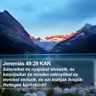 Jeremiás 49:29 KAR Bible Verse Image