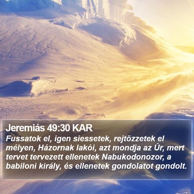Jeremiás 49:30 KAR Bible Verse Image