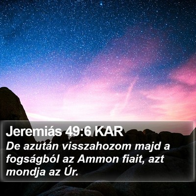 Jeremiás 49:6 KAR Bible Verse Image