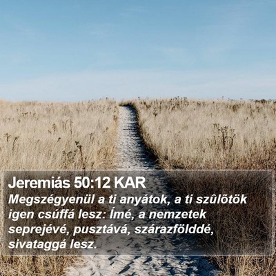 Jeremiás 50:12 KAR Bible Verse Image