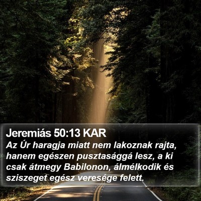 Jeremiás 50:13 KAR Bible Verse Image