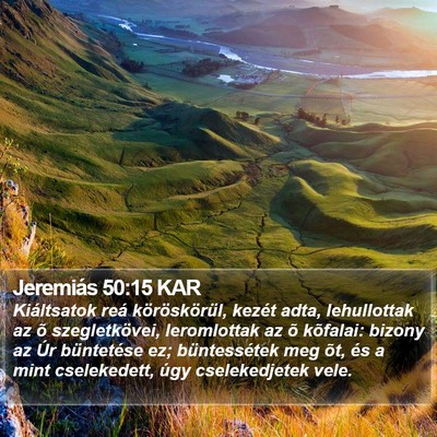 Jeremiás 50:15 KAR Bible Verse Image