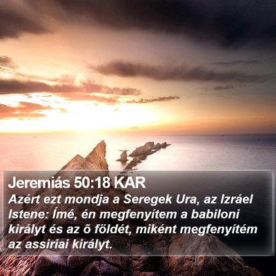 Jeremiás 50:18 KAR Bible Verse Image
