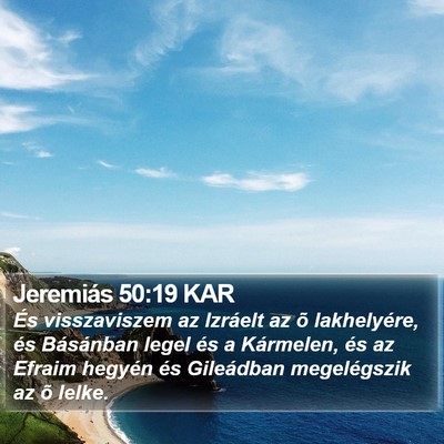 Jeremiás 50:19 KAR Bible Verse Image