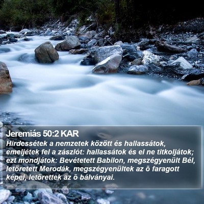 Jeremiás 50:2 KAR Bible Verse Image