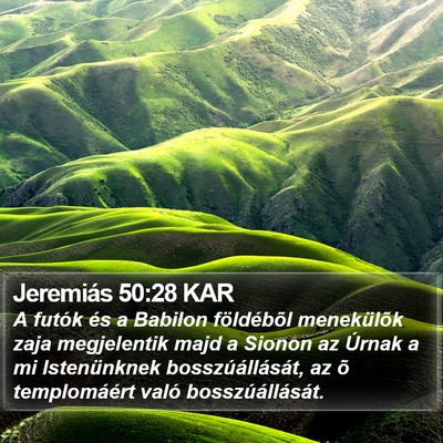 Jeremiás 50:28 KAR Bible Verse Image