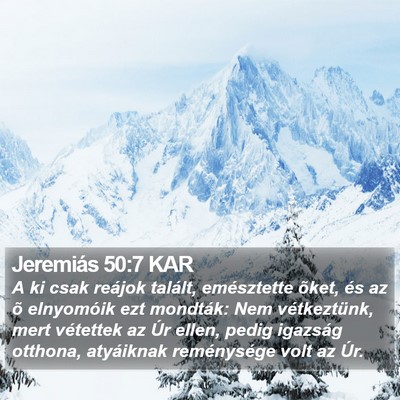 Jeremiás 50:7 KAR Bible Verse Image