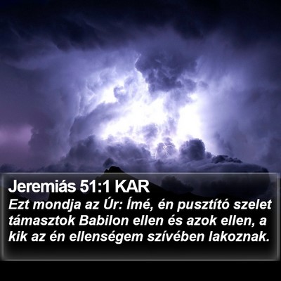 Jeremiás 51:1 KAR Bible Verse Image