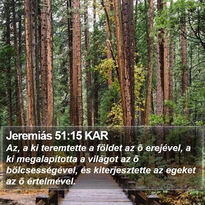 Jeremiás 51:15 KAR Bible Verse Image