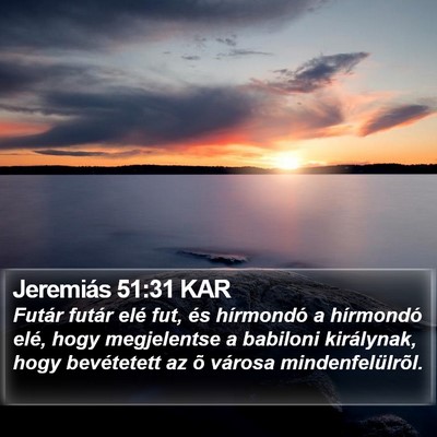Jeremiás 51:31 KAR Bible Verse Image