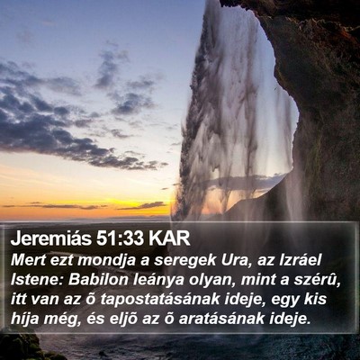 Jeremiás 51:33 KAR Bible Verse Image