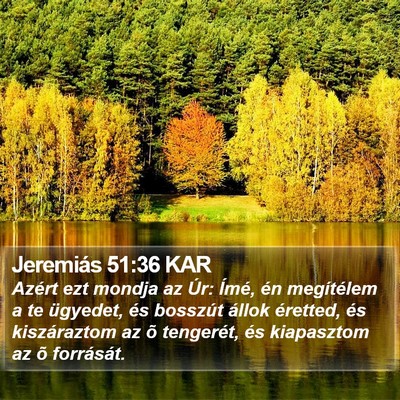 Jeremiás 51:36 KAR Bible Verse Image