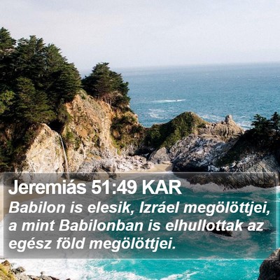 Jeremiás 51:49 KAR Bible Verse Image