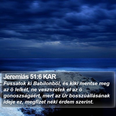 Jeremiás 51:6 KAR Bible Verse Image