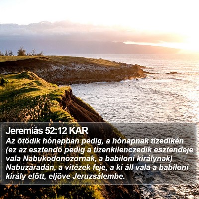 Jeremiás 52:12 KAR Bible Verse Image
