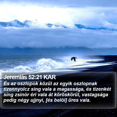 Jeremiás 52:21 KAR Bible Verse Image
