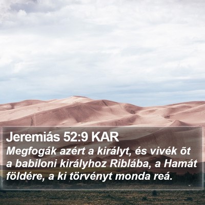 Jeremiás 52:9 KAR Bible Verse Image