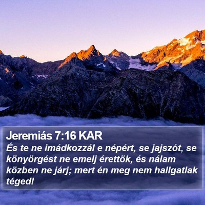 Jeremiás 7:16 KAR Bible Verse Image